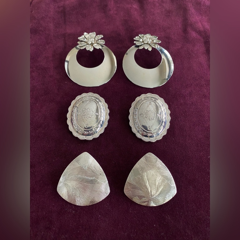 Vintage 1980’s Silver Earring Set
